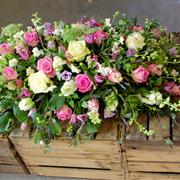A Country Garden Casket Spray (Choice of Colours)