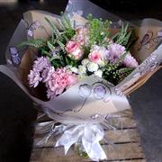 Pink and White Handtied