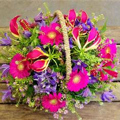 Purple &amp; Pink Basket Arrangement