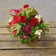 Red Rose Basket Arrangement